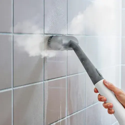 Steam cleaning tile and grout