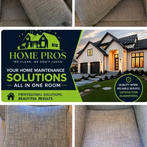 Before and after upholstery cleaning collage